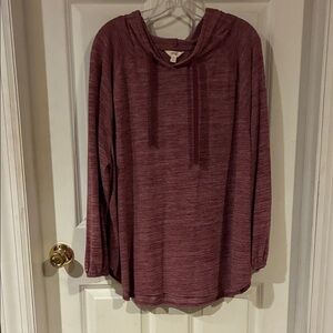 Women’s Dark Pink Long Sleeve Light-weight Hoodie Size 2X